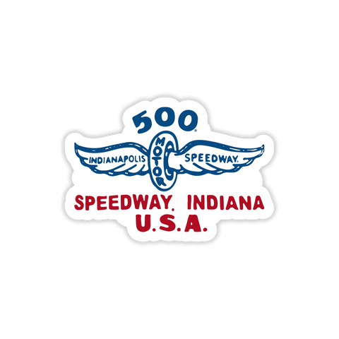 500 Speedway Red, White & Blue Sticker