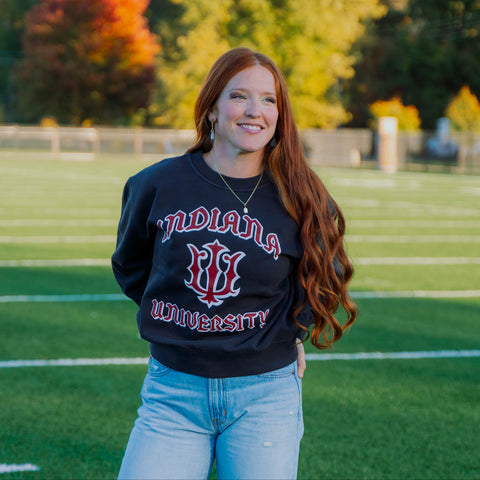 Indiana Redbook Womens Relax Faded Crewneck