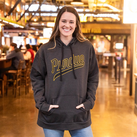 Purdue Basketball Script Black Hoodie