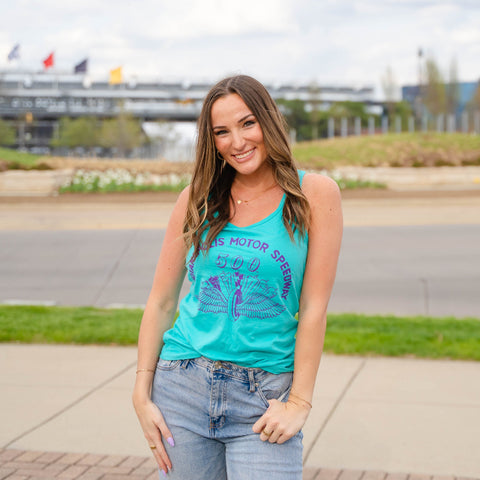 IMS Wing & Wheel Flags Retro Womens Racerback Tank