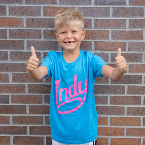 Visit Indy Kids Neon Blue