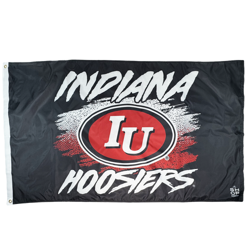 IU Football Oval Splatter Flag
