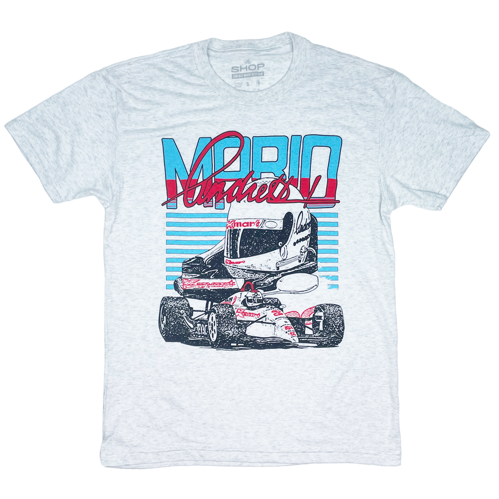 Vintage 90s Sport Service Indianapolis 500 Racing Mario selling Andretti Promo T-Shirt