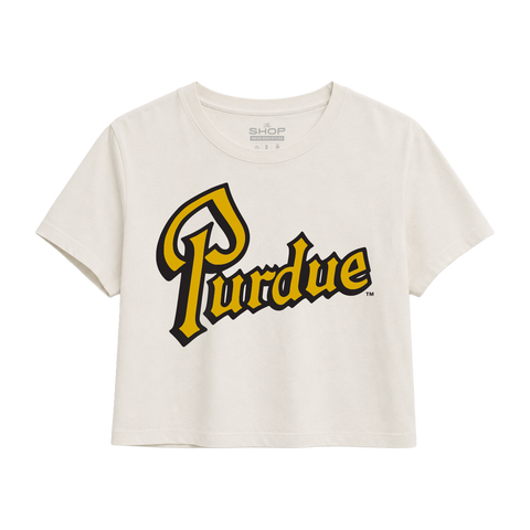 Purdue Drum Script Womens Boxy