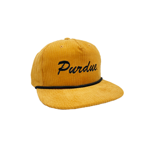 Purdue Script Corduroy Hat Gold