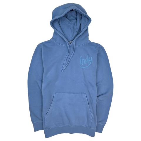 Visit Indy Pigment Dyed Light Blue Hoodie