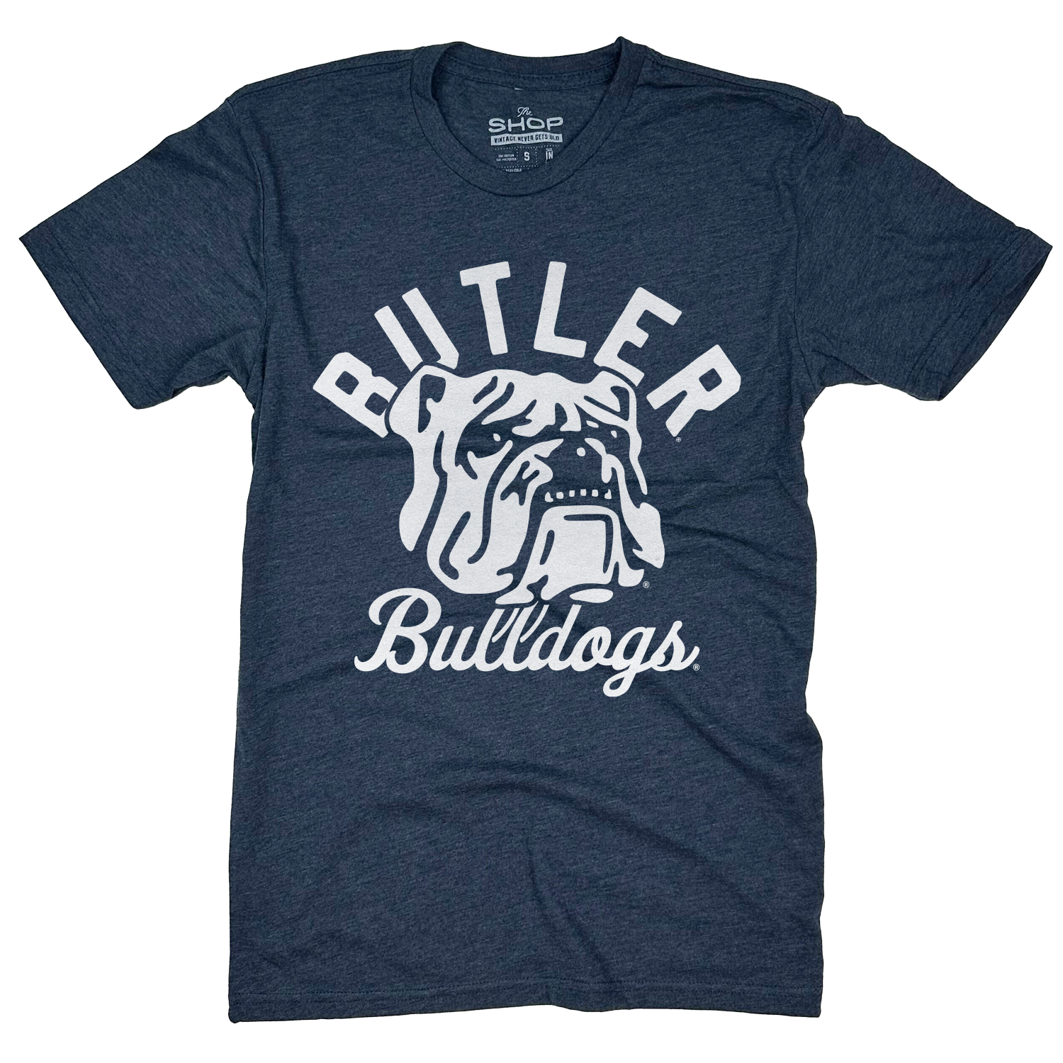 etown Bulldogs Tシャツ グレー/ネイビー Vintage Butler Bulldogs T-Shirt | Butler Bulldogs – The Shop Indy