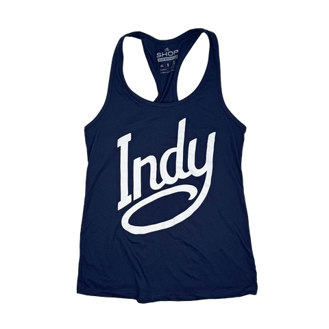 Visit Indy Womens Racerback Tank Navy