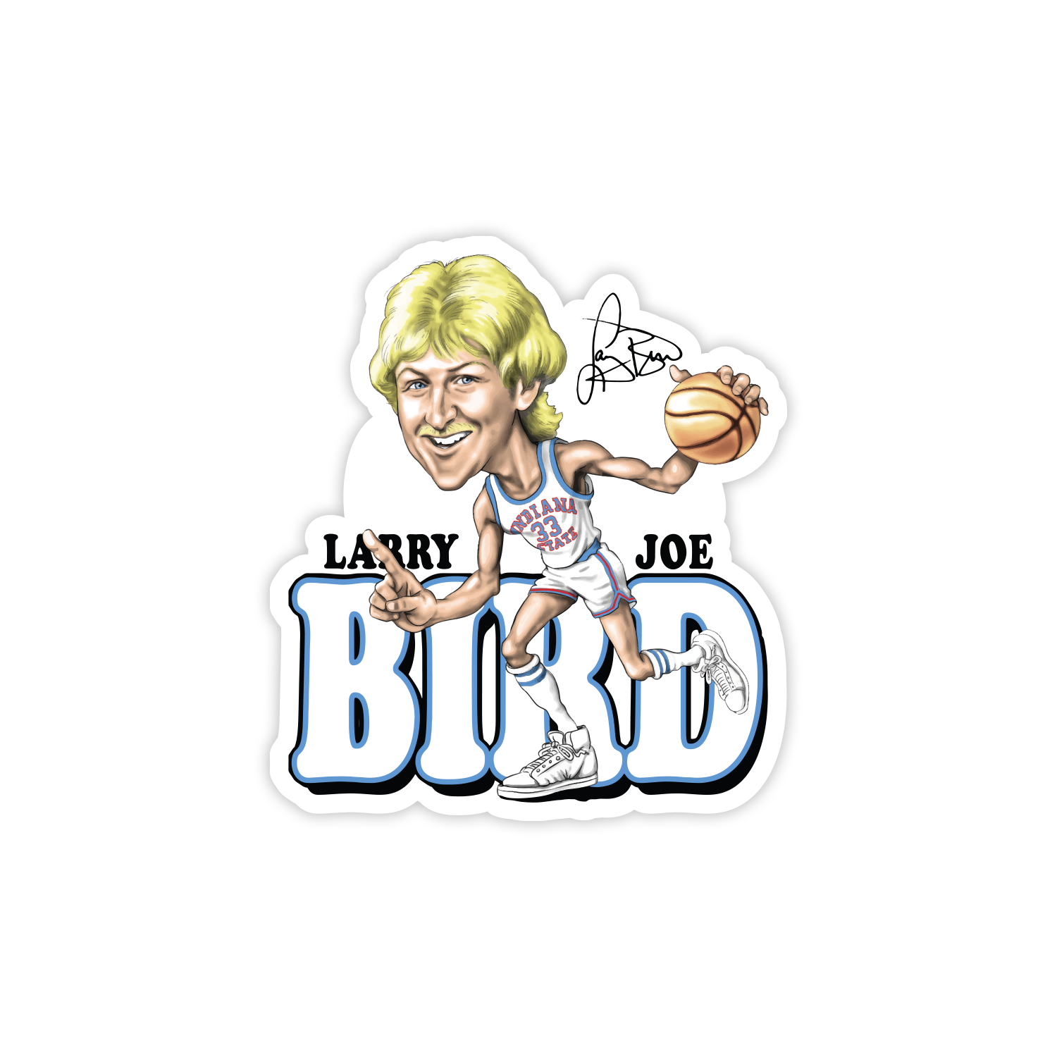 Larry Bird Isu Caricature Sticker 