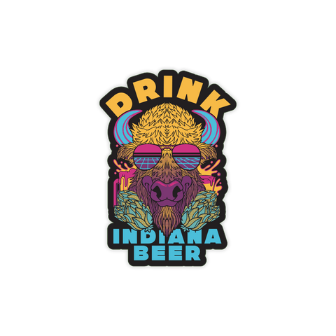 Drink Indiana Beer Bison Sticker