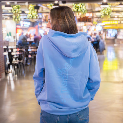 Visit Indy Pigment Dyed Light Blue Hoodie