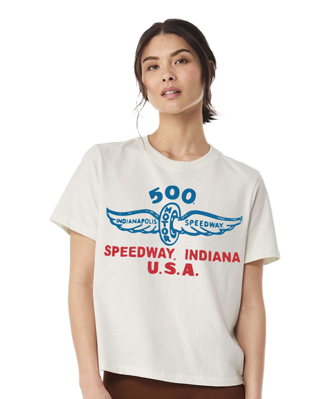 500 Speedway Red, White & Blue Womens Boxy