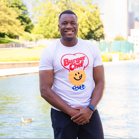 Burger Chef Logo Tee Heather White