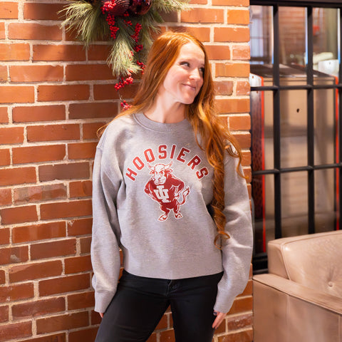 Hoosiers Bison Womens Relaxed Crewneck