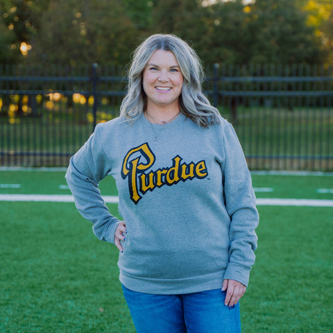 Purdue Drum Script Crewneck
