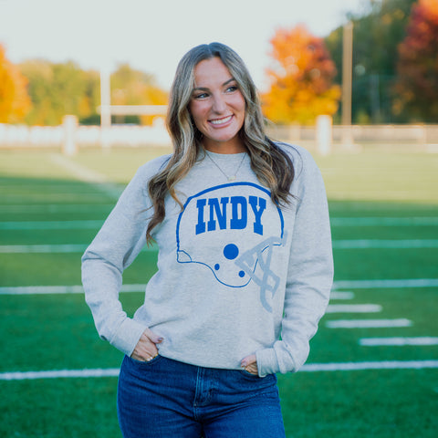 Indy Football Midfield Helmet Crewneck