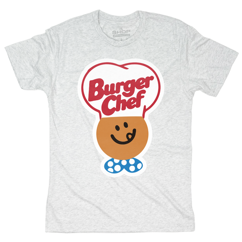 Burger Chef Logo Tee Heather White