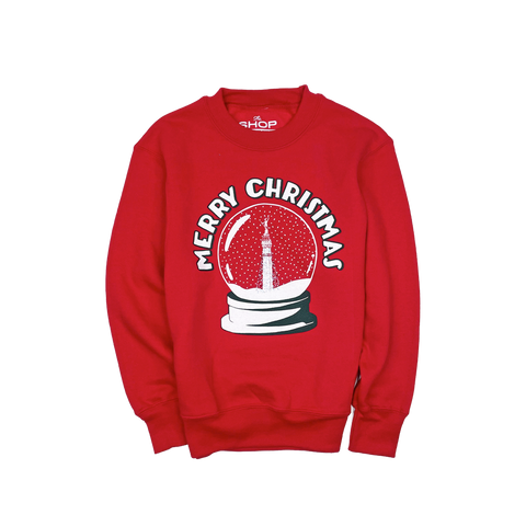 Merry Christmas Indy Snow Globe Youth Crewneck