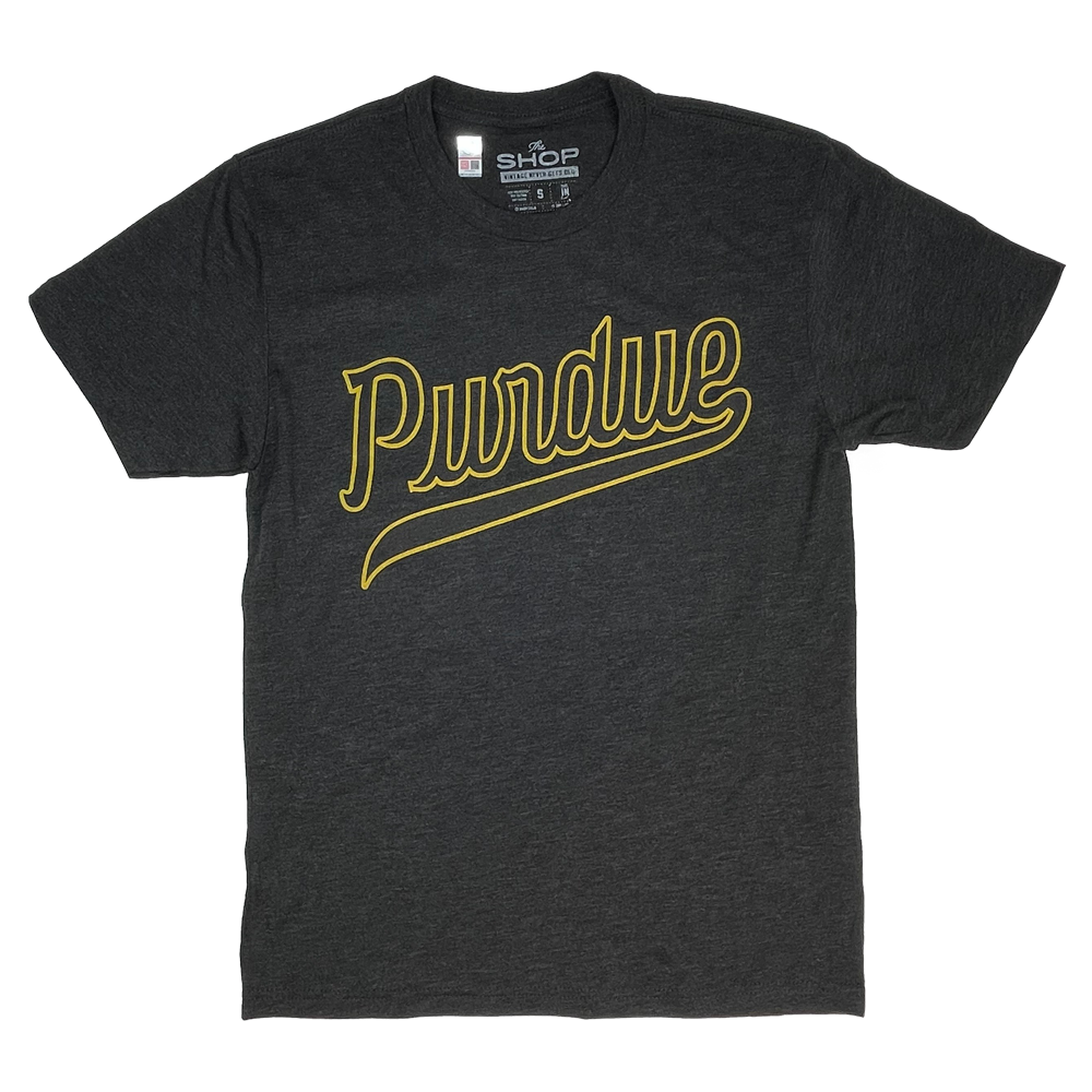 Purdue Basketball Script Black T-shirt | Purdue University – The Shop Indy