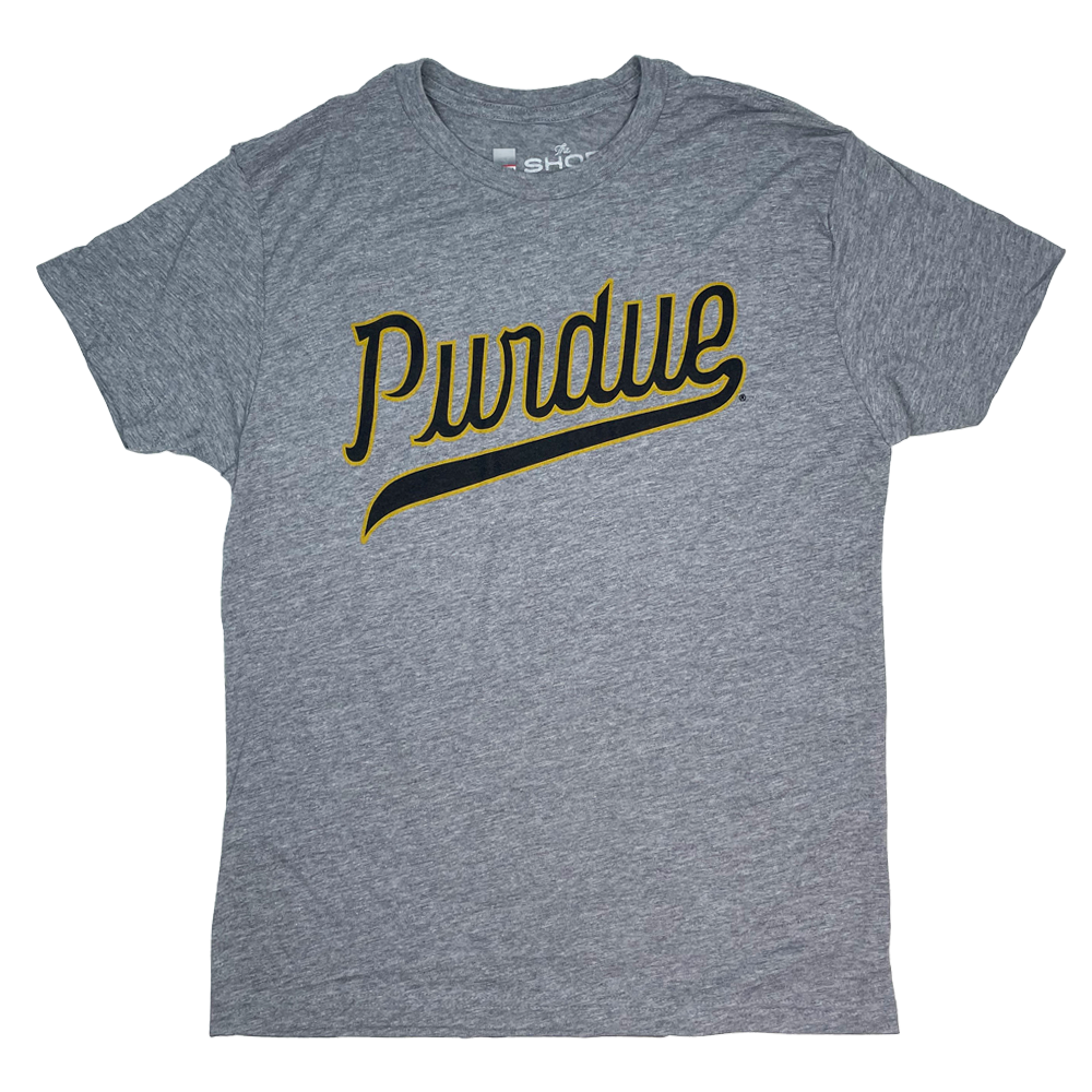 Purdue Basketball Script Grey T-Shirt | Purdue University