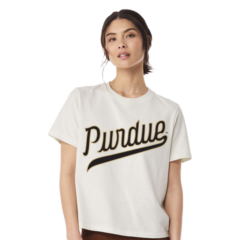 Purdue Basketball Script Womens Boxy