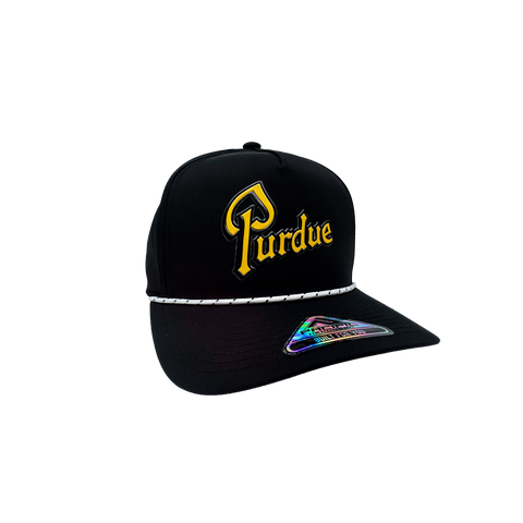 Purdue Drum Script Rope Hat Black