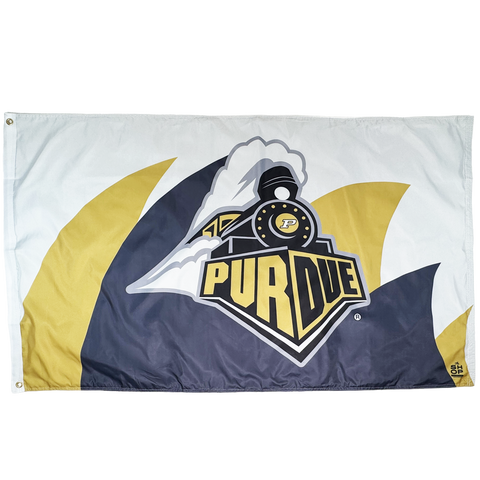 Purdue Train Sharktooth Flag