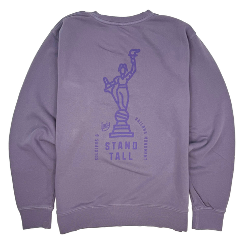 Visit Indy Pigment Dyed Plum Crewneck