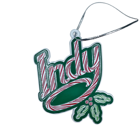 Visit Indy Candy Cane Ornament