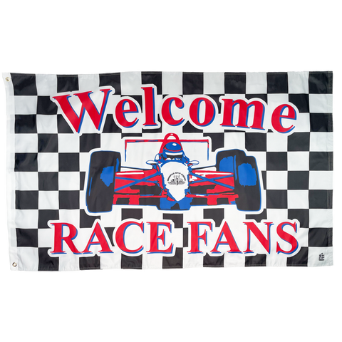 Welcome Race Fans 90's Flag
