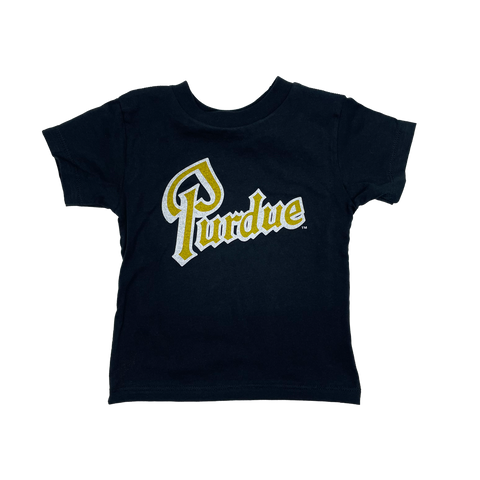 Purdue Drum Script Kids Black T-Shirt | Purdue University – The Shop Indy