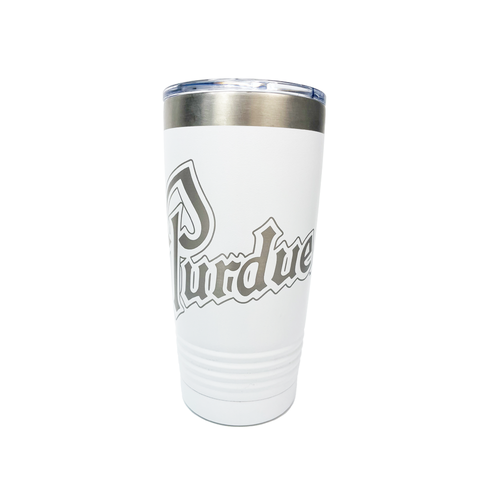 Purdue Drumscript Tumbler White | Purdue University – The Shop Indy